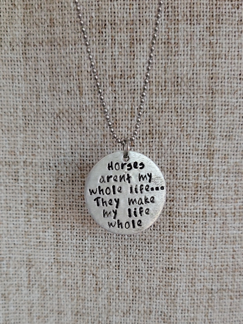 HORSE LOVER STAMPED PENDANT NECKLACE